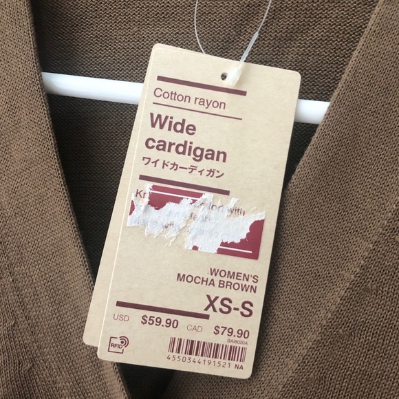 MUJI - Women’s Cotton Rayon Wide Cardigan - Brown - Picture 9 of 11